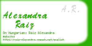 alexandra raiz business card